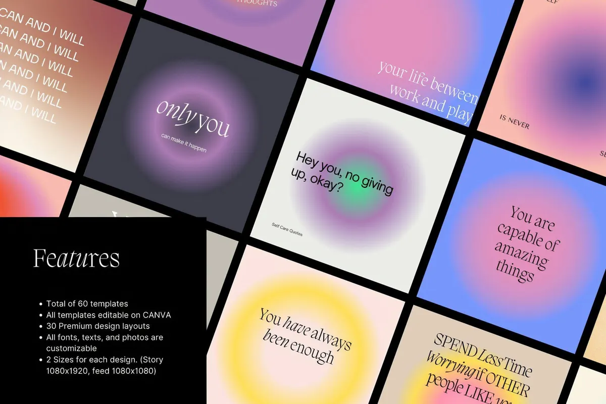 Canva Instagram Gradient Quotes