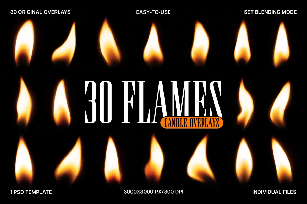 30 Flame Overlays