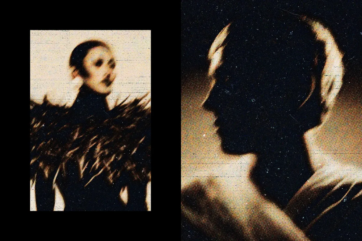 Monochrome Halftone Photo Effect