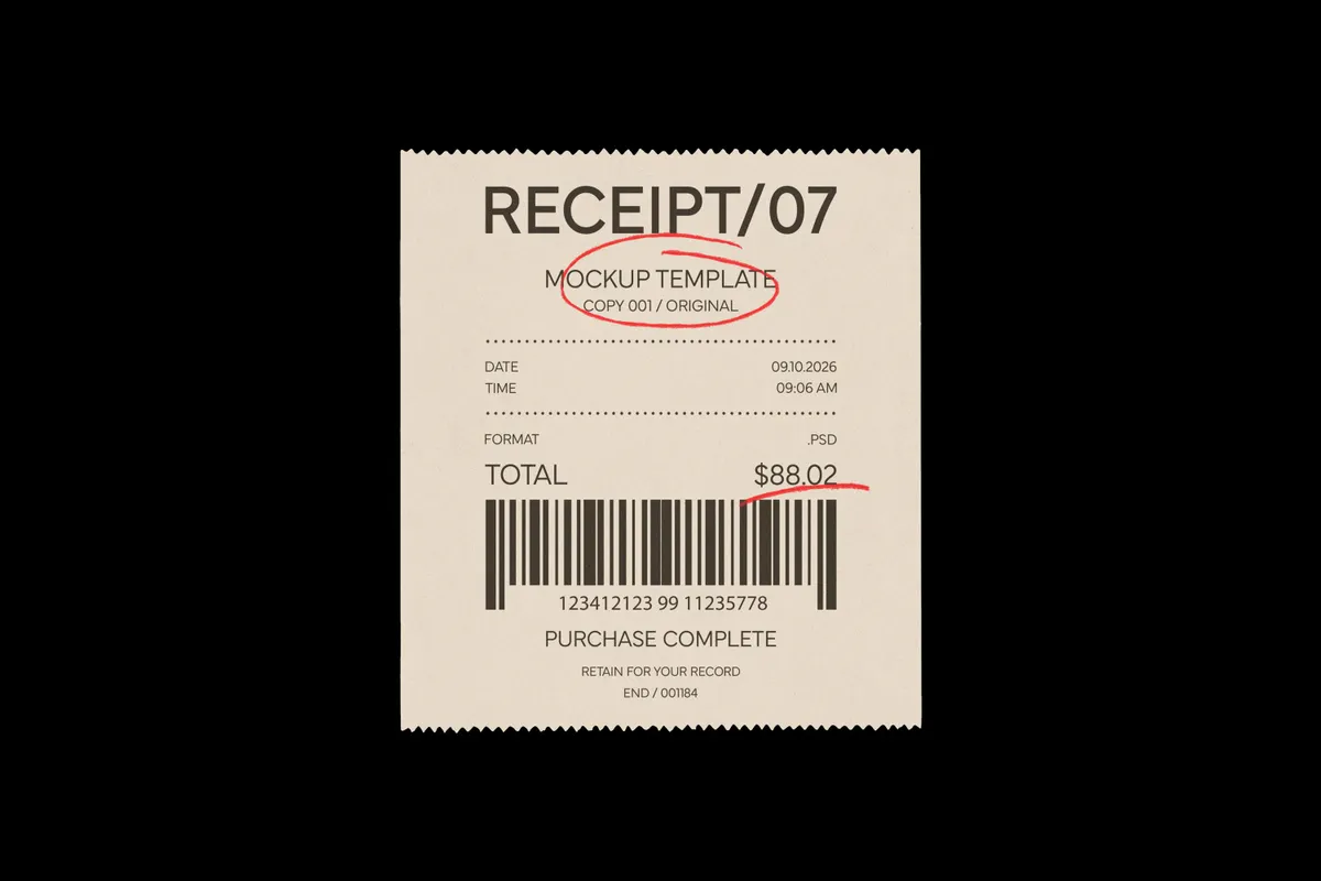Till Receipt Mockup