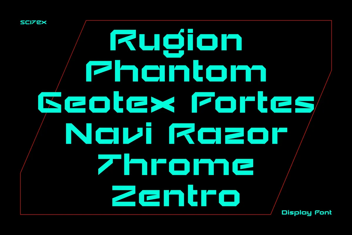 Scitex - Futuristic Angular Display Font