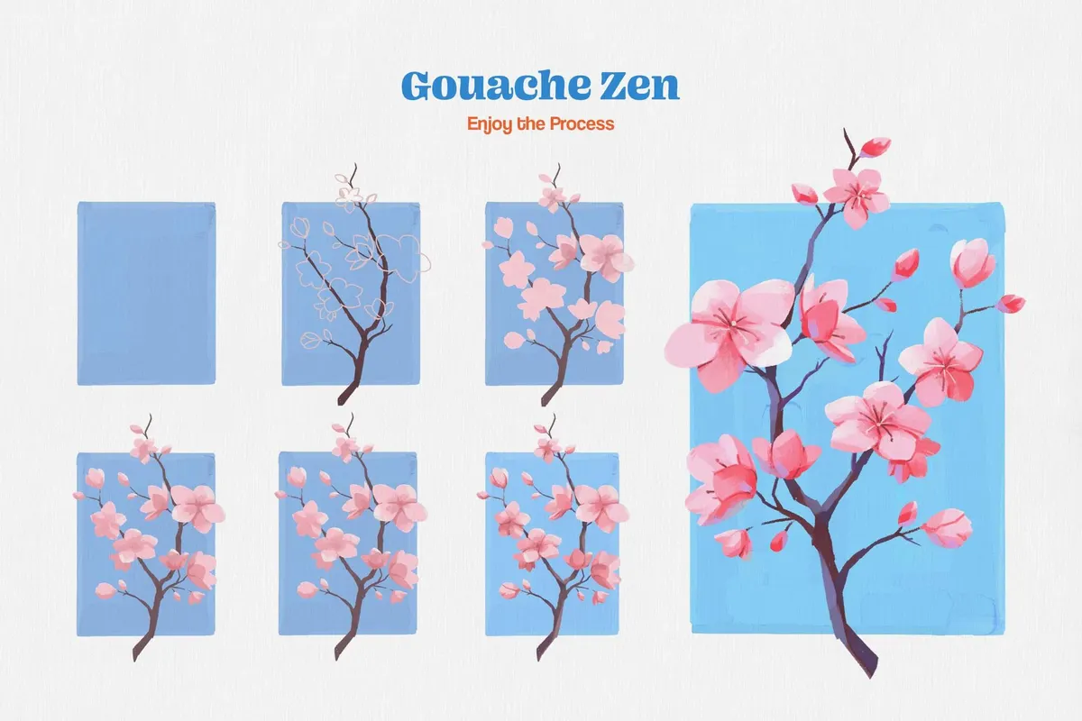 Gouache Zen Illustrator Brushes