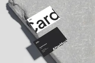 Business Card Mockup On Concrete