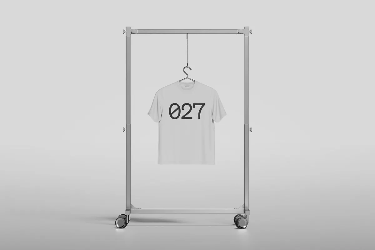 Minimal Hanging T-Shirt Mockup