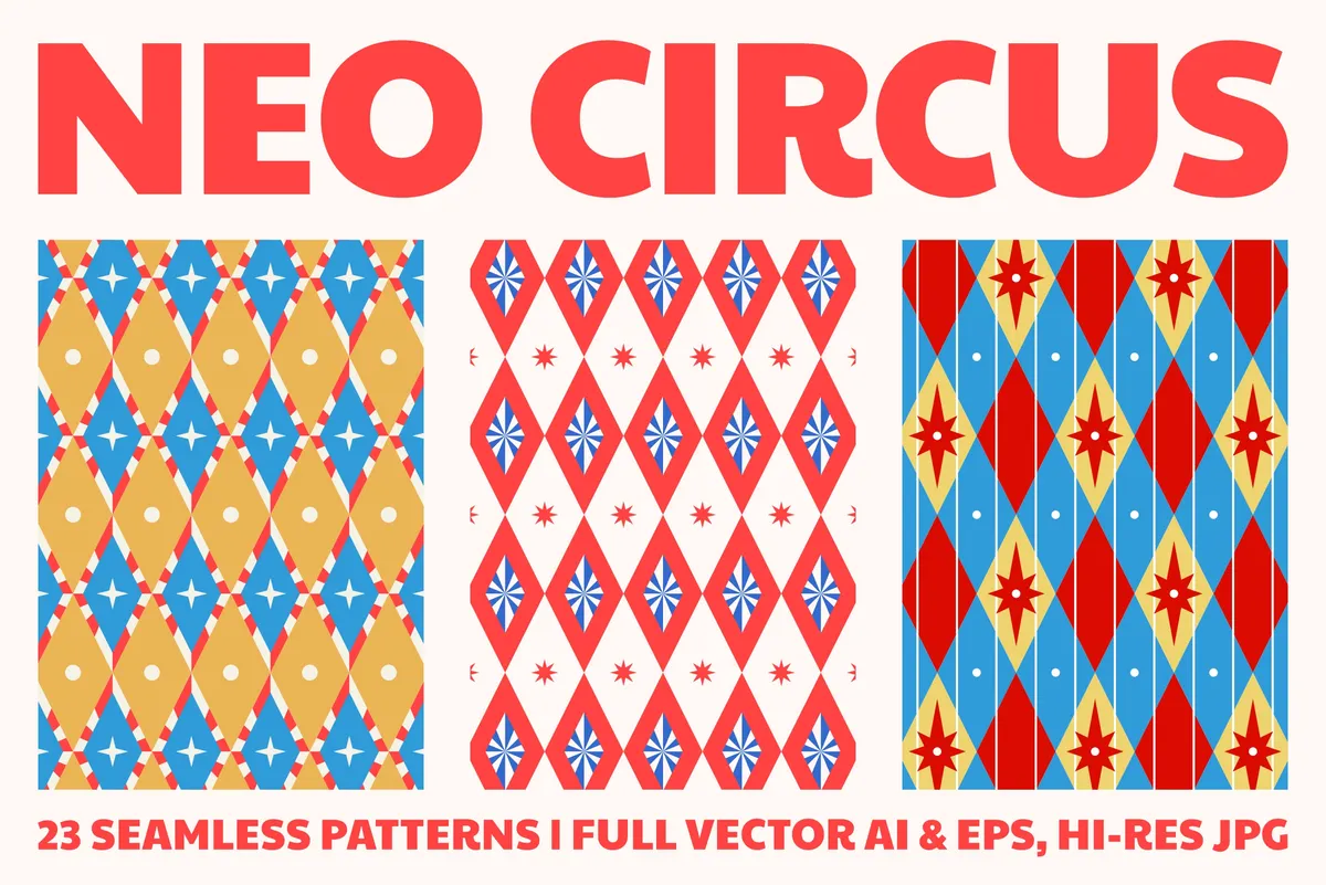 Neo Circus Seamless Pattern