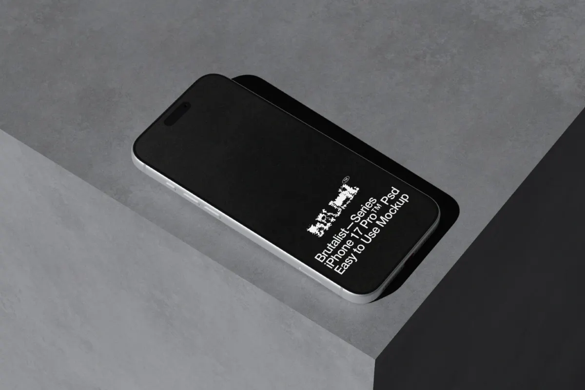 iPhone 17 Pro Brutalist Mockup