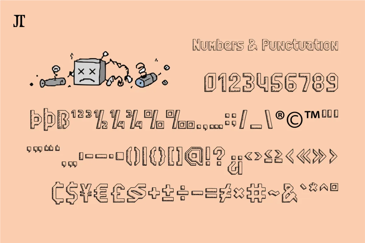 Rawbotnix - Raw Sketch Robotic Font