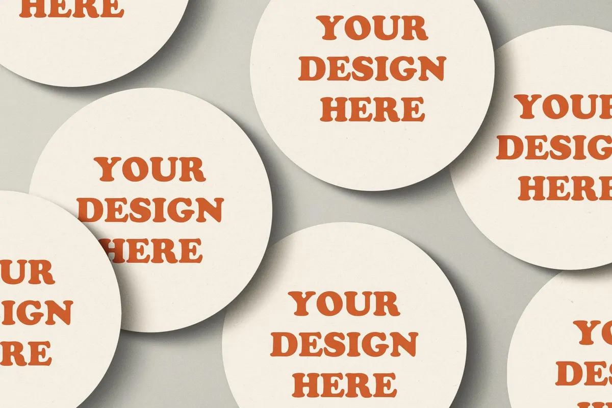 Round Paper Stickers Mockups