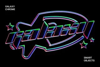 Galaxy Chrome Text & Logo Effect