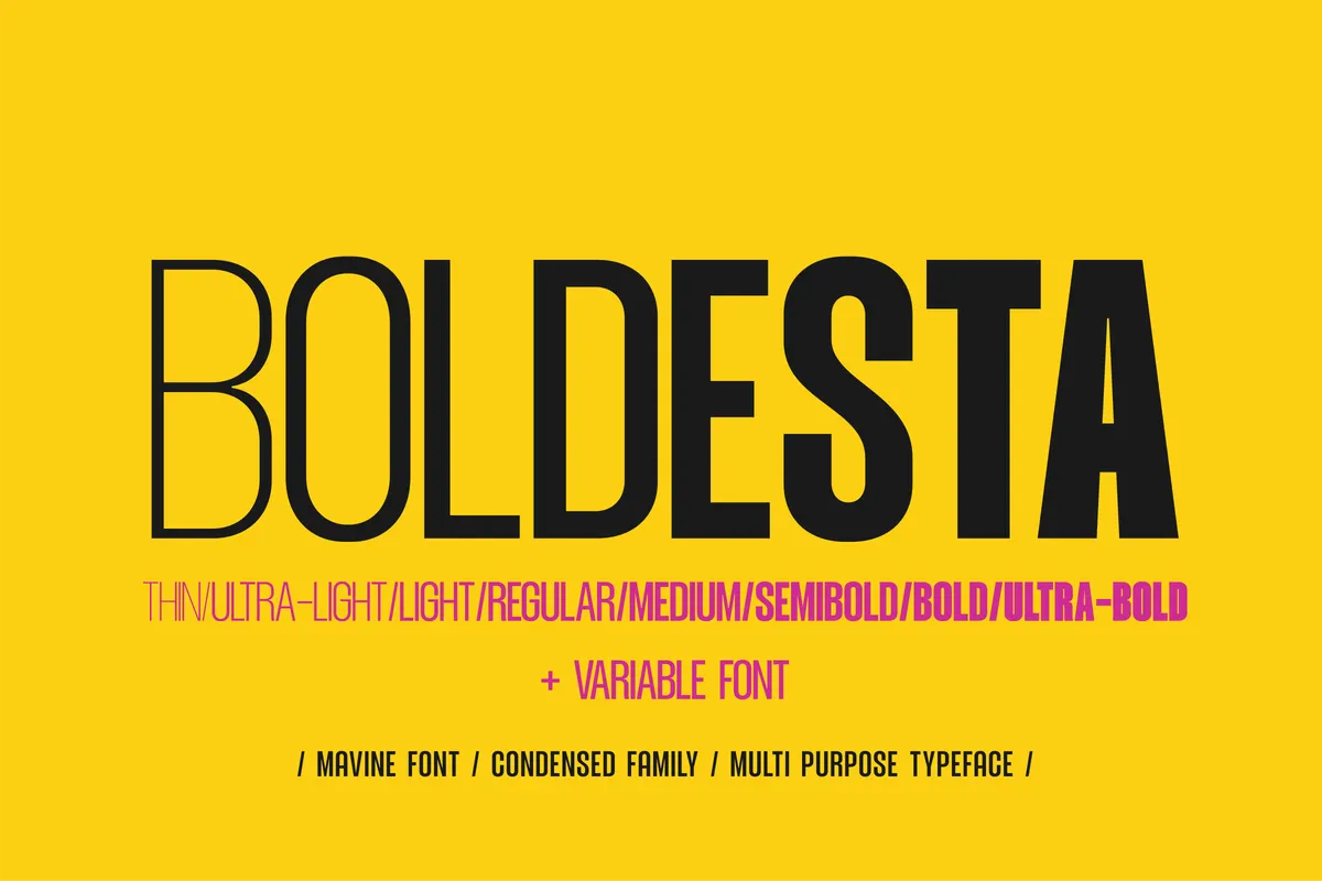 Mavine - Tall Condensed Sans Font Family