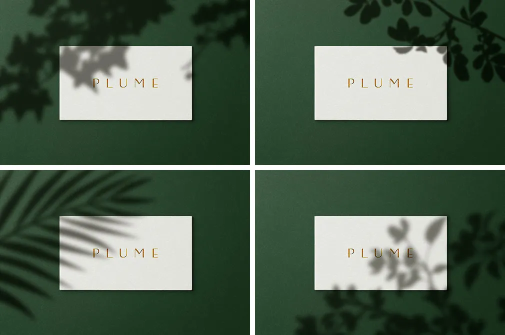 Plumere: Shadow Stationery Mockups