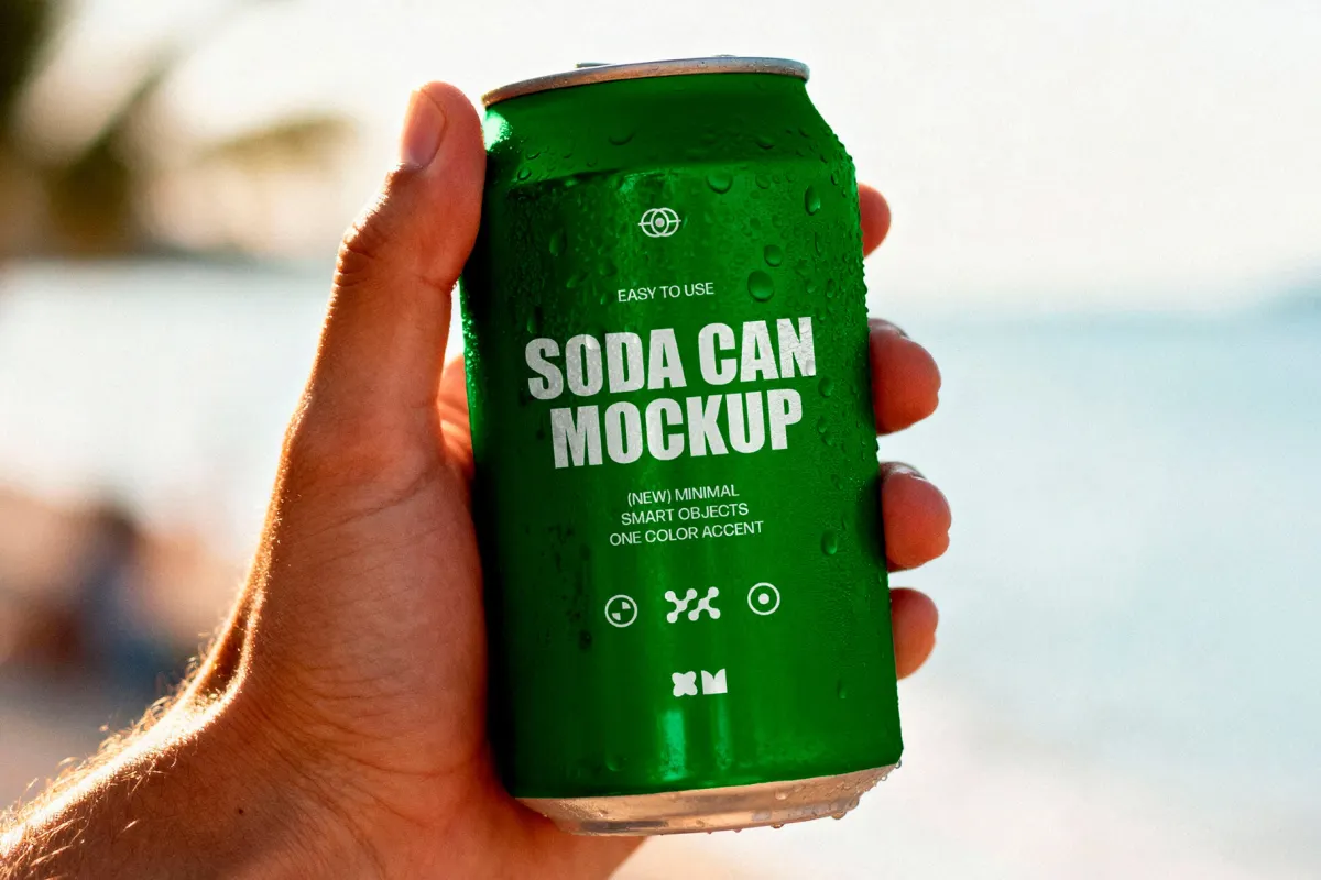 Soda 330ml Can Mockup