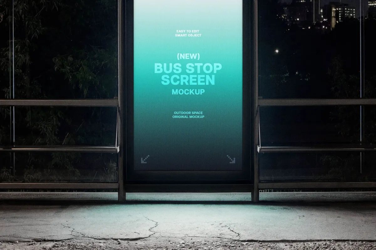 Vertical Bus Stop Screen Mockup
