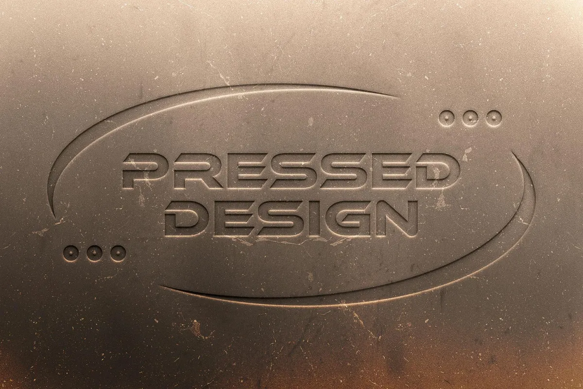 Pressed Text & Logo Mockup