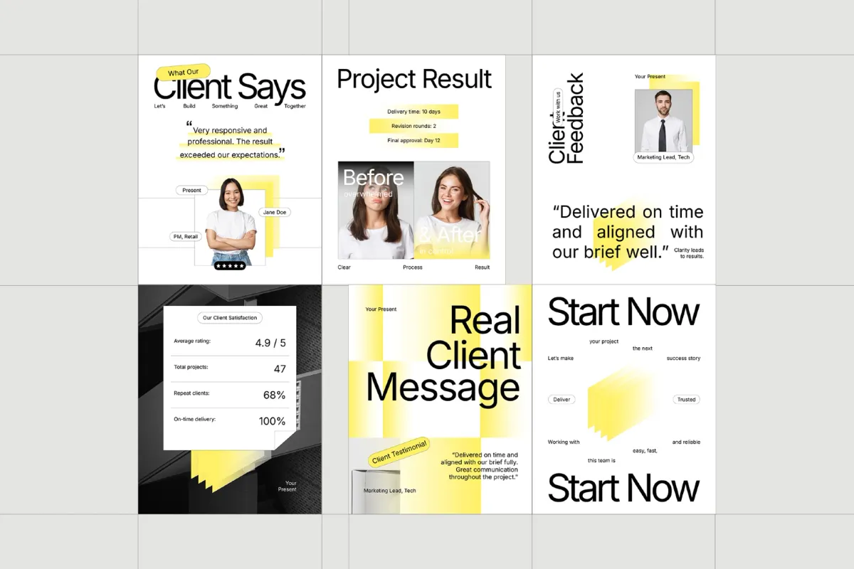 Client Testimonials Instagram Pack for Affinity