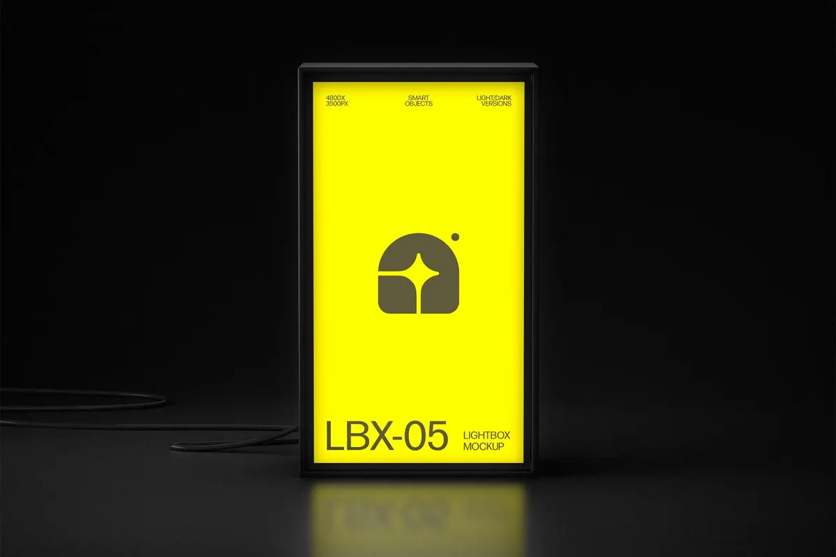 Framed Lightbox Signage Mockup