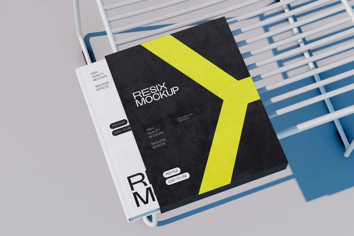 Hardcover Book with Sleeve Mockup