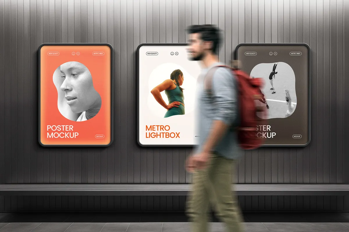 Subway Lightbox Poster Mockup Generator