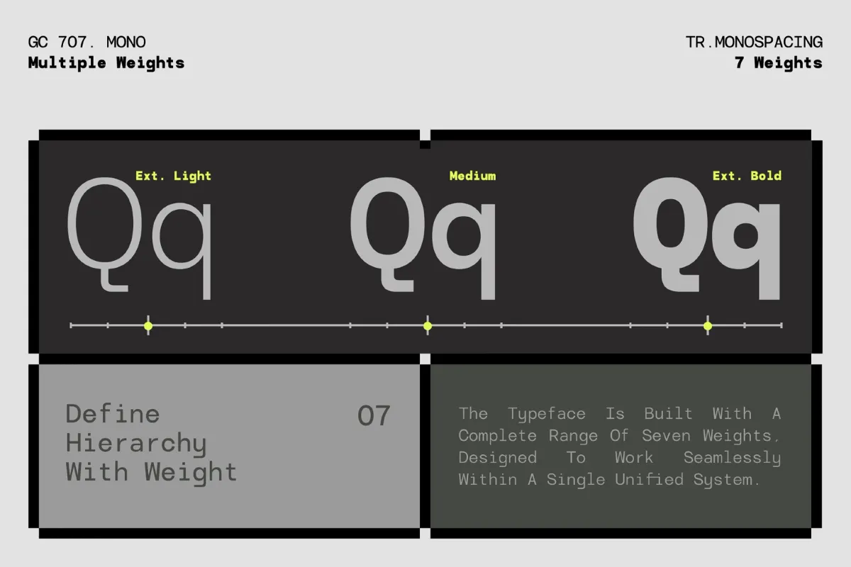 GC 707 Mono - Monospace Sans Serif Font Family