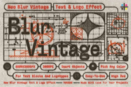 Neo Blur Vintage Text & Logo Effect