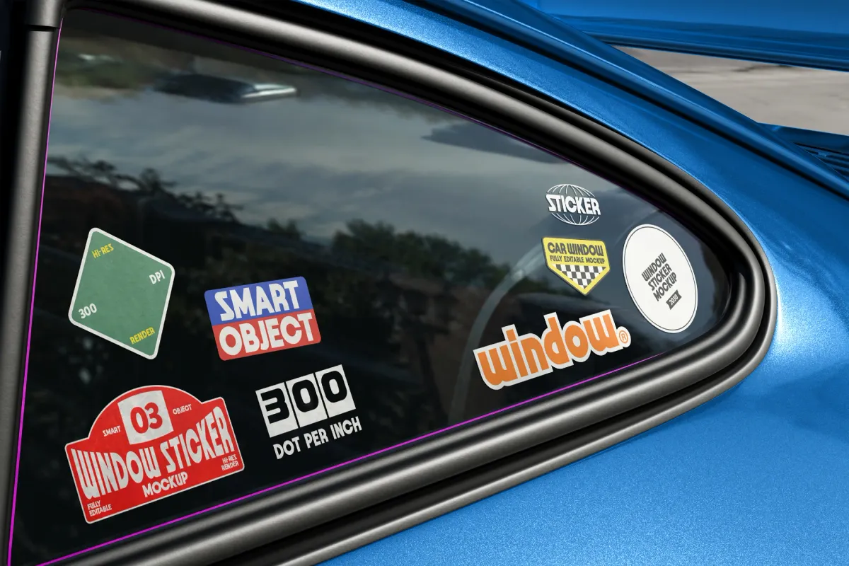 Car Window Sticker Mockup