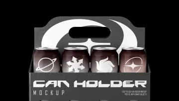 Cardboard Can Holder Mockup