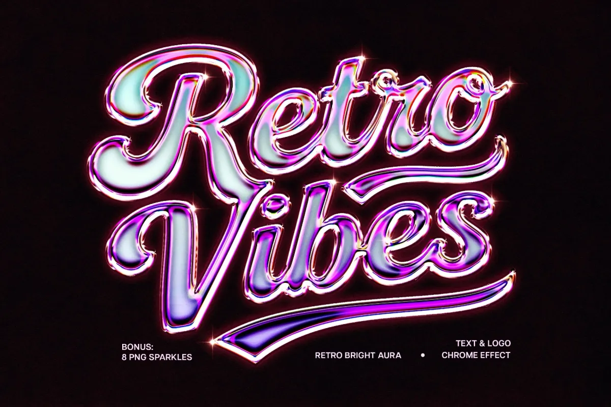 Retro Bright Aura Chrome Effect