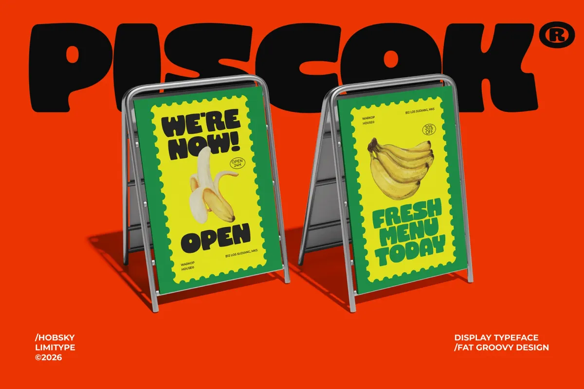 Hobsky - Bold Groovy Display Font