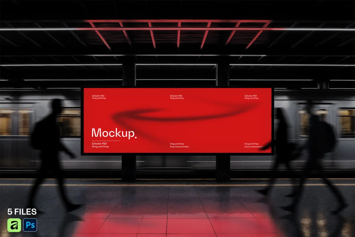 Subway Station Billboard Mockup