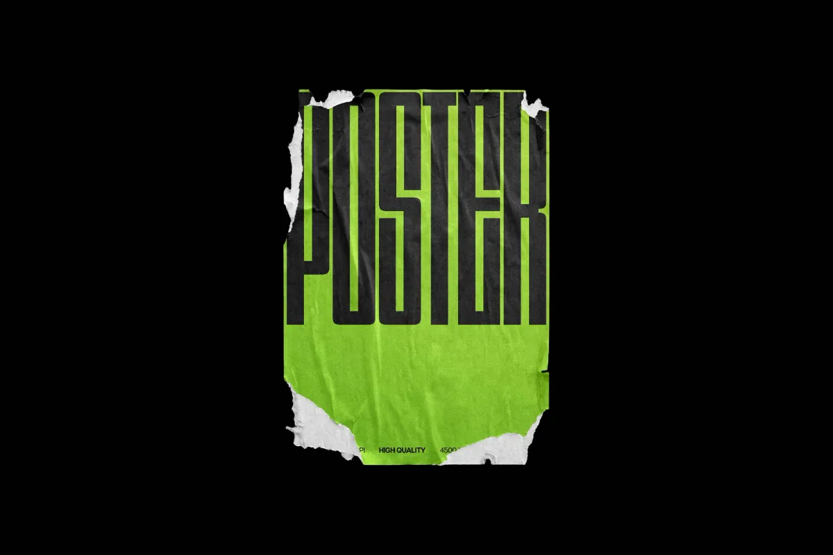 Torn Poster Mockup with Ripped Paper Edges
