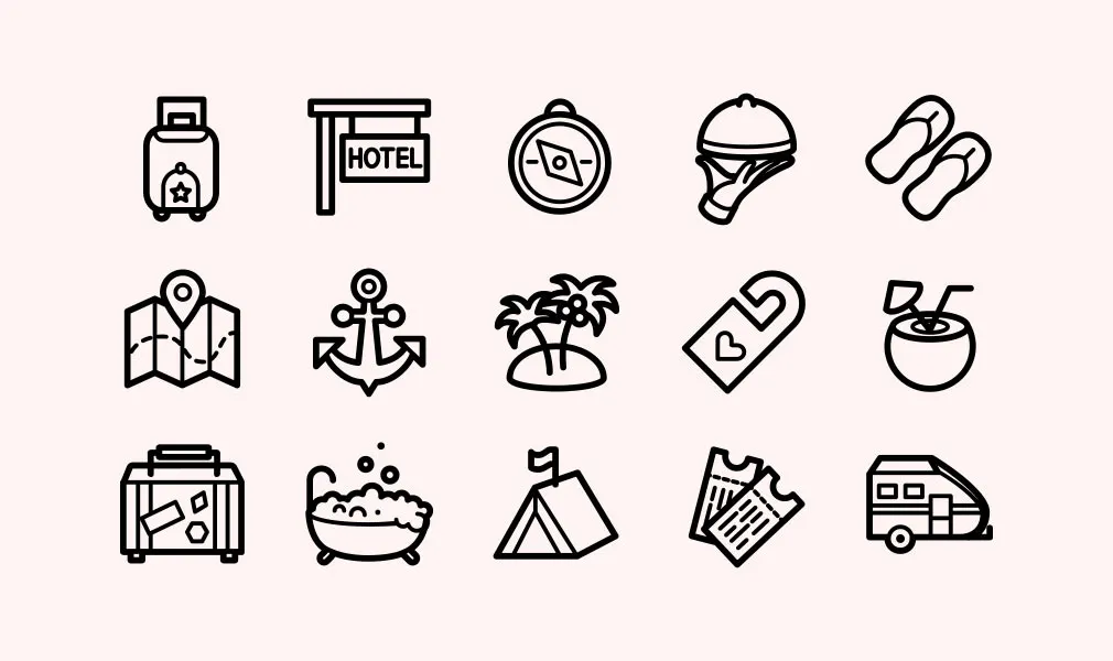 Capitalist Vacation & Hotels Icons