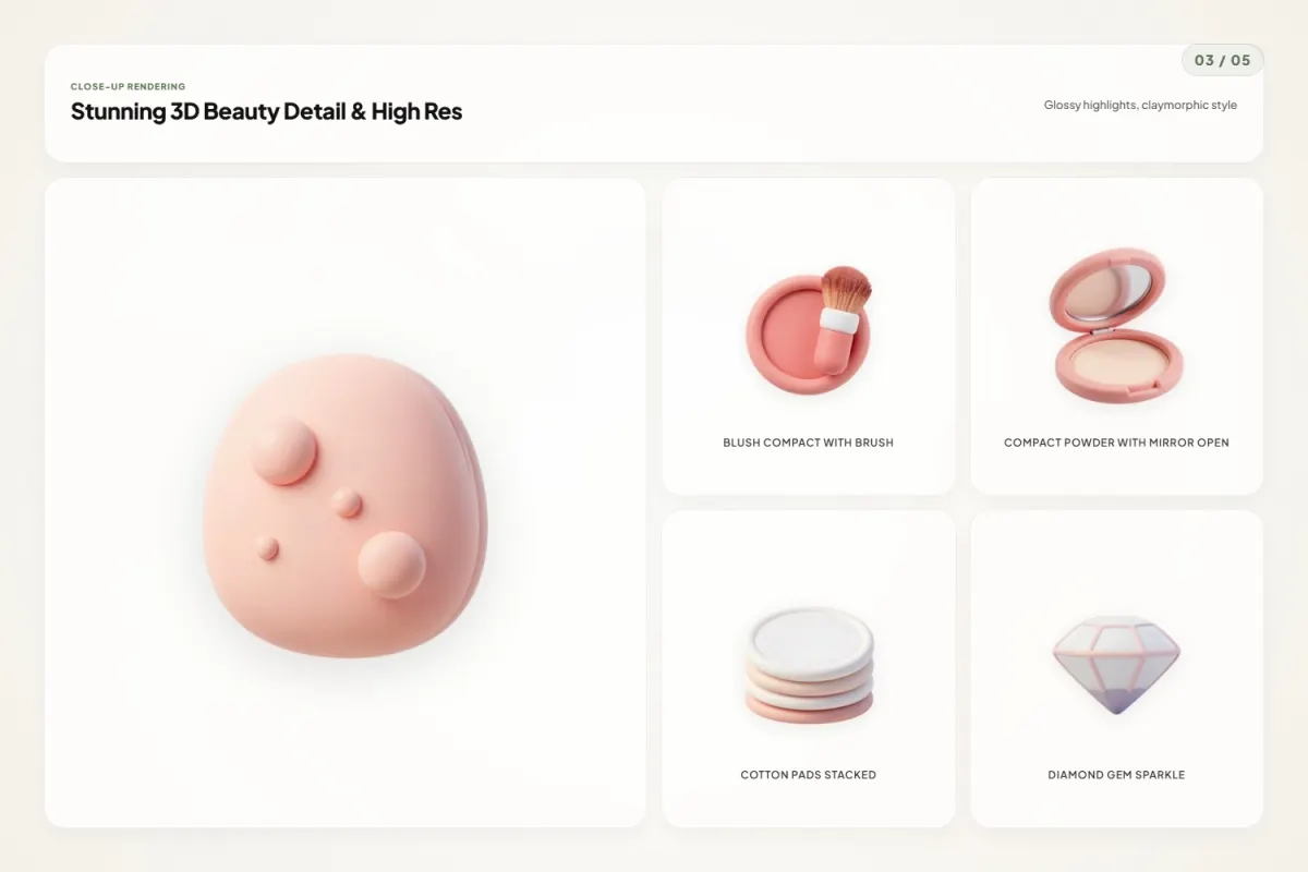 3D Beauty Icons Pack