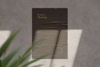 Vertical Glued Poster Mockup