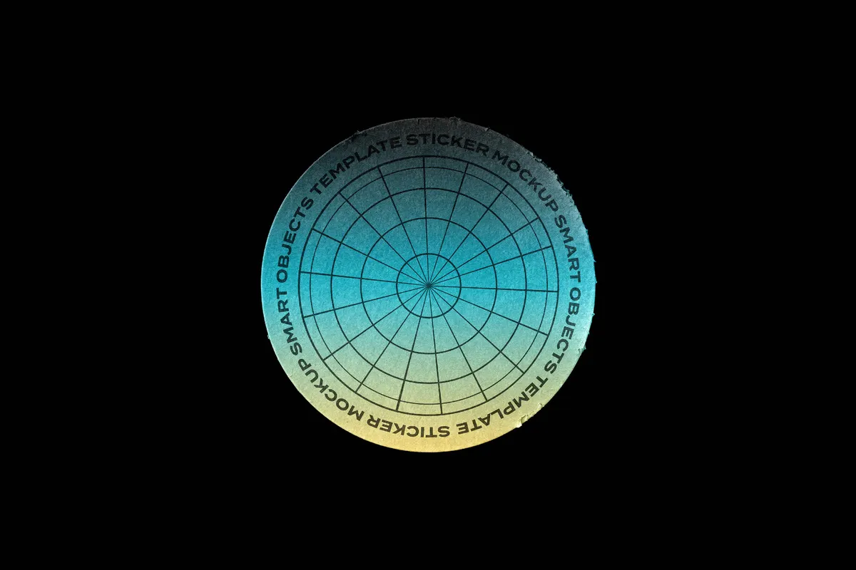 Distressed Round Sticker Mockup