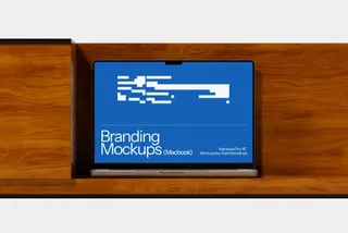 Wooden Cabinet MacBook Pro Mockup
