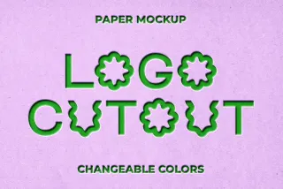 Cut Out Paper Logo Mockup
