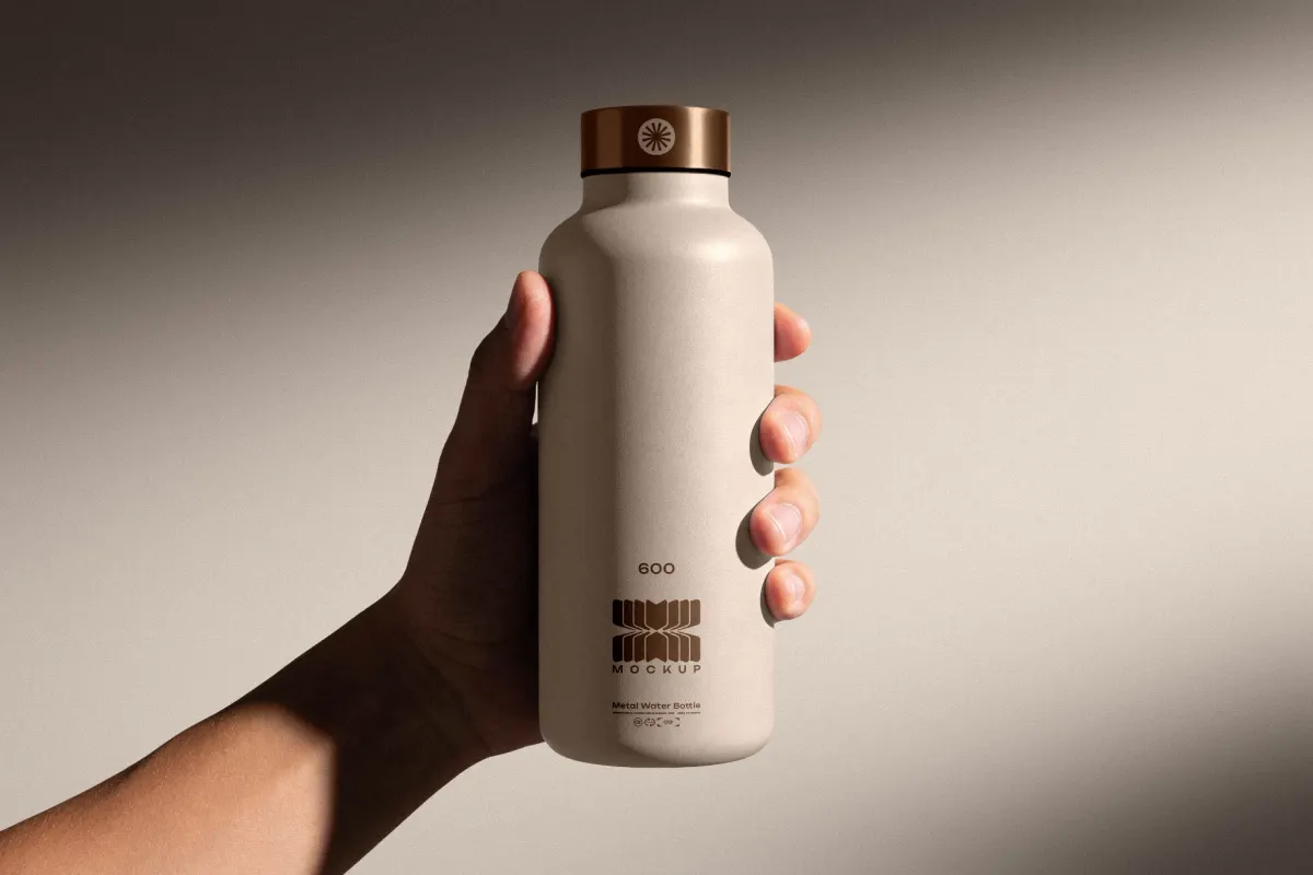 Matte Bottle Mockup in Hand