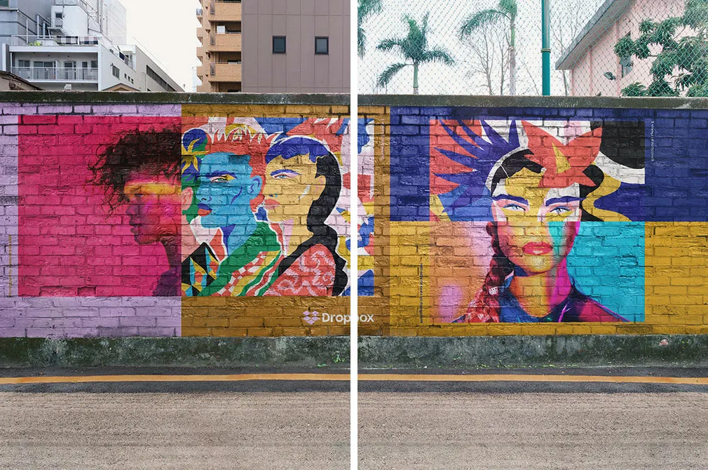 Mural Wall Mockup Scenes