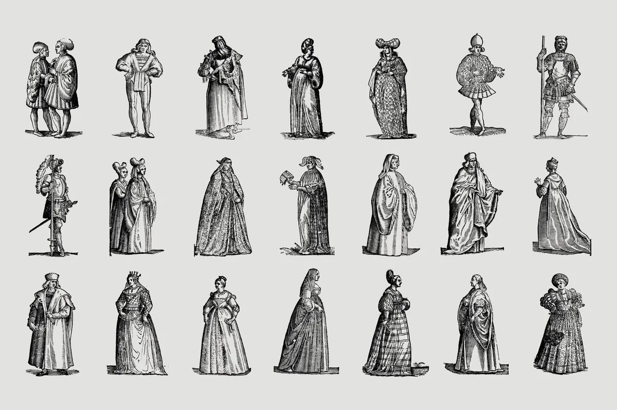 History of Fashion - Vector Illustrations