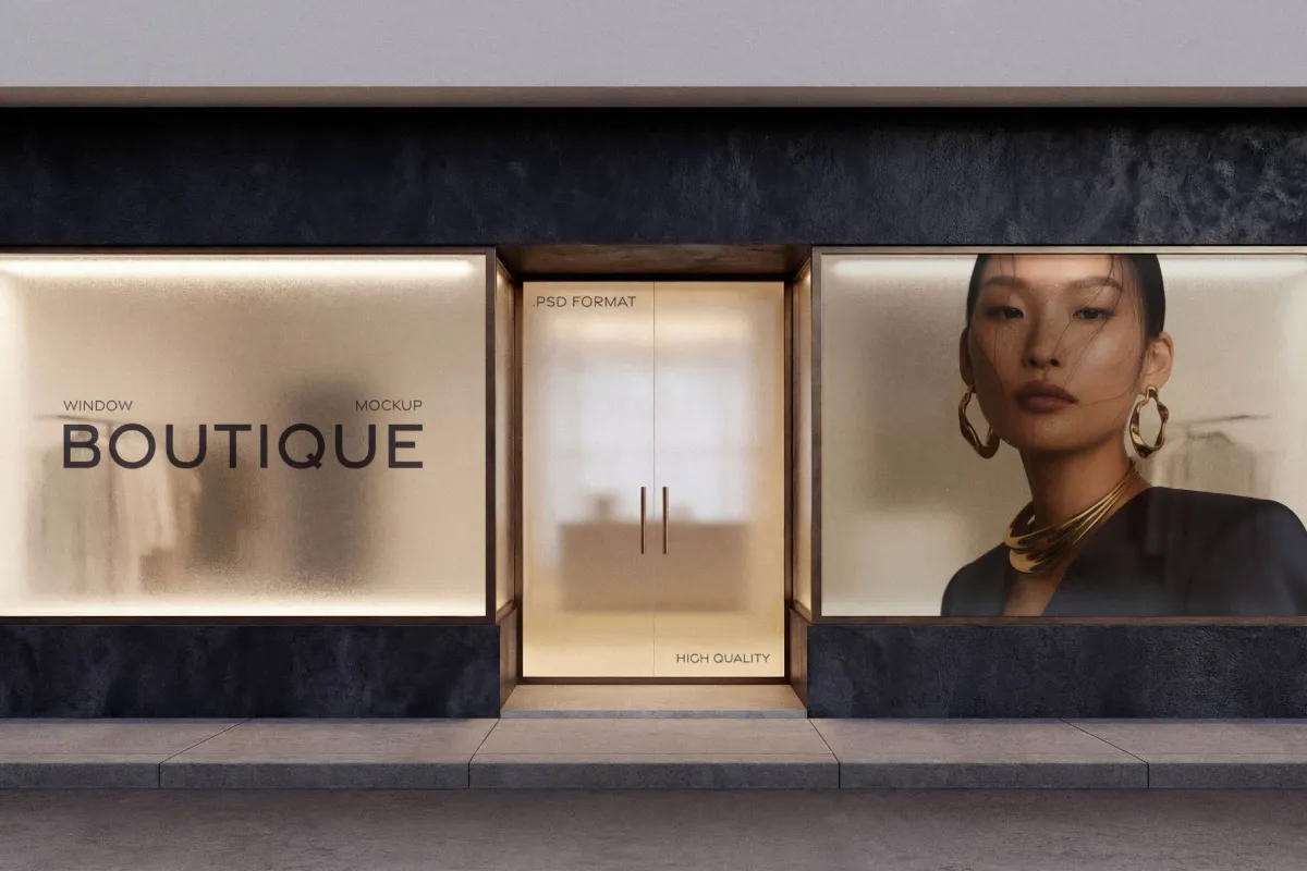 Boutique Storefront Window Mockup