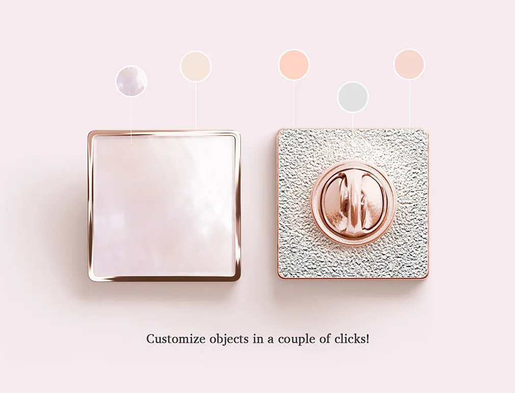 Enamel Pin Mockups Set