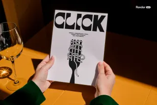 Restaurant Menu in Hands Mockup