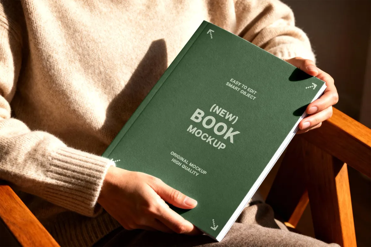 Book in Hands Mockup