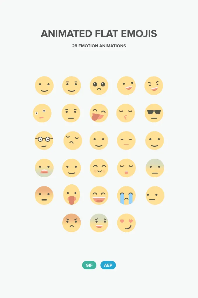 Animated Flat Emojis