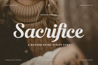 Sacrifice - Retro Script Font