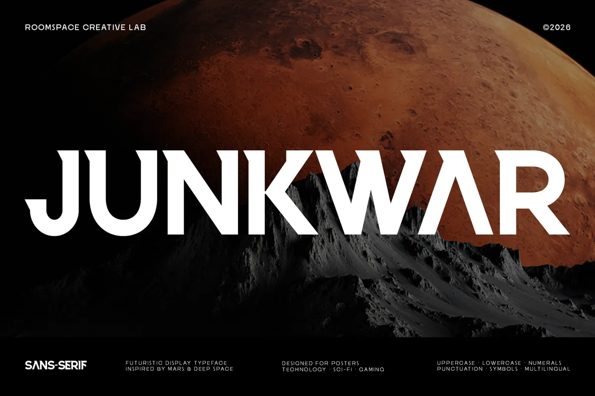 Junkwar - Futuristic Display Font