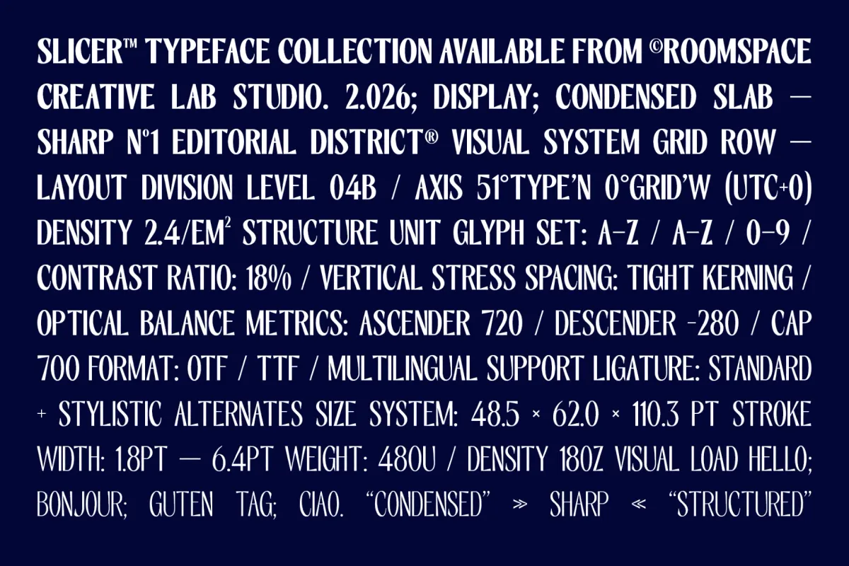 Slicer – Condensed Sans Serif Font Family