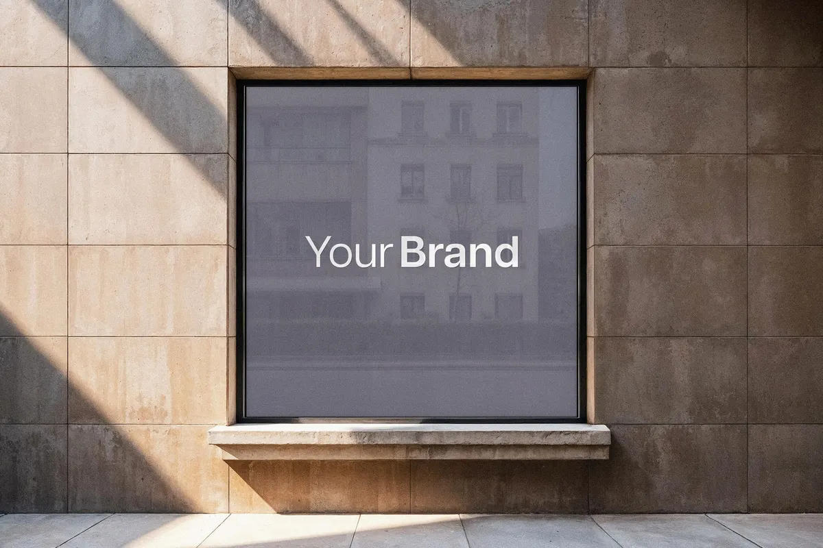 Square Window Sticker Mockup