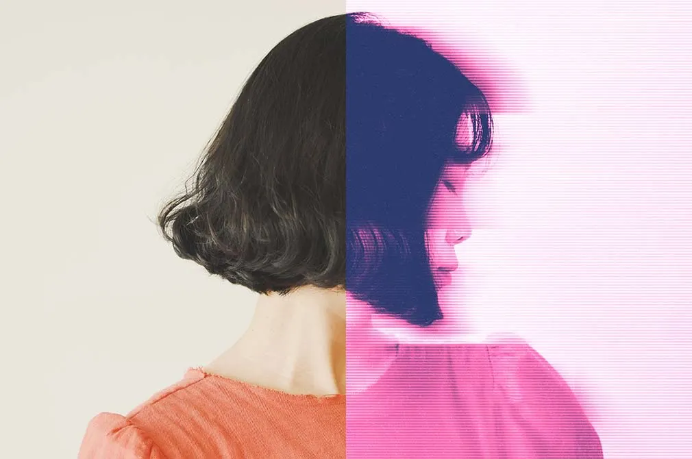 Duotone Glitch Photo Effect