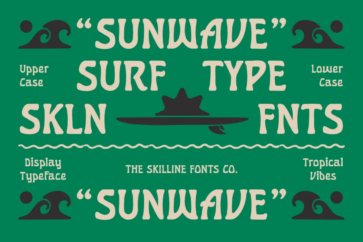 Sunwave - Vintage Surf Display Font